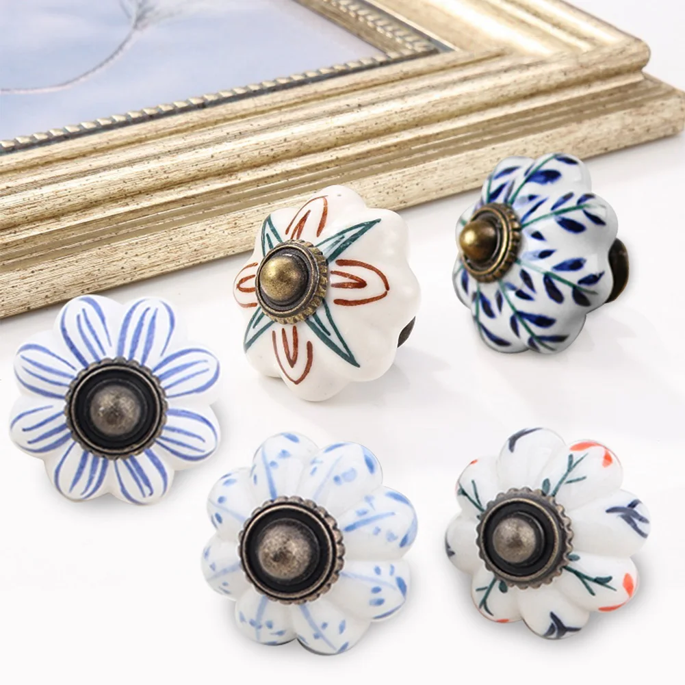 

1pc 38MM Door Drawer Cabinet Europe Ceramic Handle Cupboard Dresser Handles Porcelain Pull Drawer Dresser Pumpkins Knobs pulls