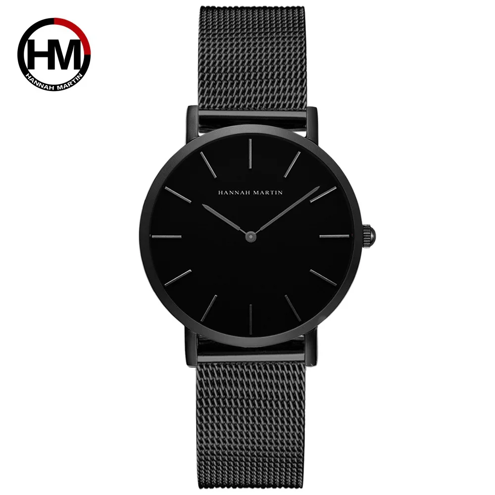 

Hannah Martin High Quality women watch Top Brand luxury Women watches Stainless Steel Mesh Rose Gold Waterproof Ladies Watch