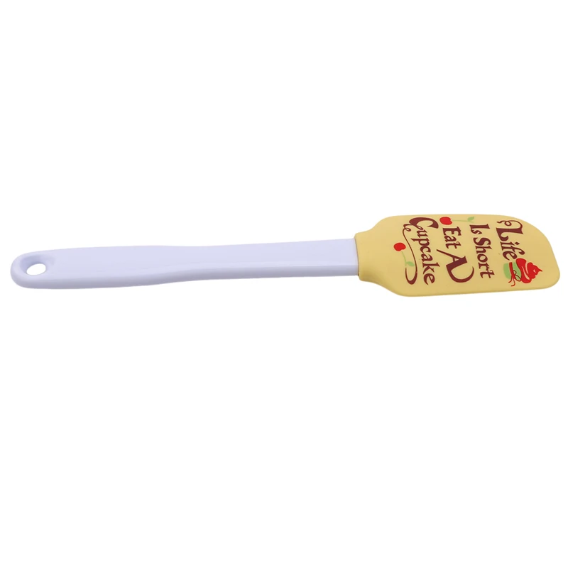 Silicone Spatula Set Food-grade Kitchen Spatulas With Pretty Printing Heat-resistant Cooking Spatula - Цвет: yellow