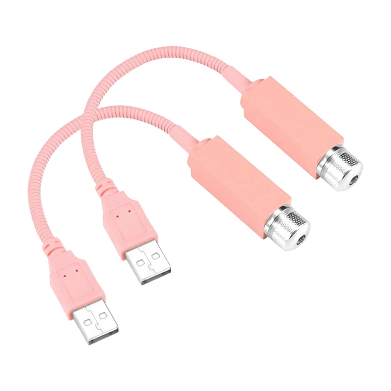Автомобильный потолочный Звездный светильник USB фонари на крышу автомобиля USB ночной Светильник романтическая атмосфера авто аксессуары для интерьера декоративная волшебная лампа - Испускаемый цвет: 2 Pink Square Head