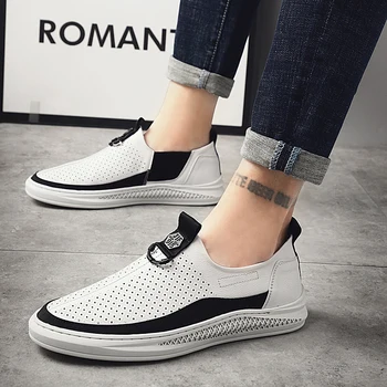 

Nice Pop Men Casual Sneakers Genuine Leather Shoes Men Brand Footwear Non-slip Thick Sole Fashion Chaussure Homme Zapatillas
