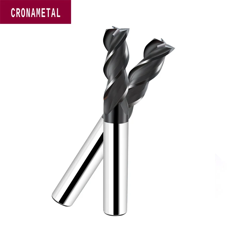 

CRONAMETAL CNC фреза HRC55 твердая Вольфрамовая квадратная карбидная концевая фреза для прессованной стали/штампованной стали