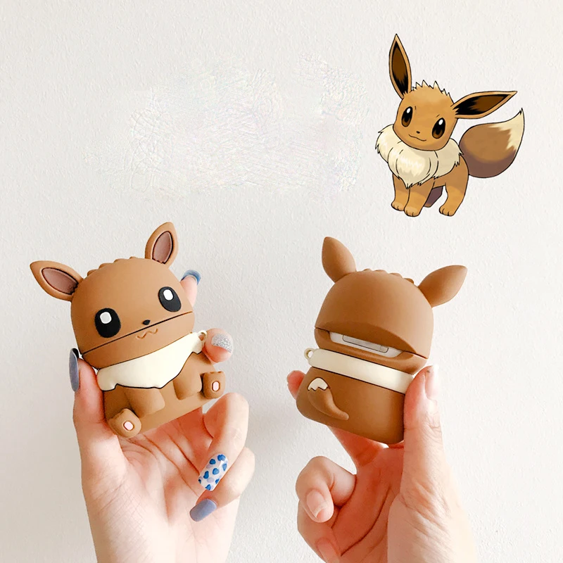 Милый 3D чехол для Pokemon Airpods для Apple Airpods 1/2 или Airpods Pro, защитный силиконовый чехол с брелком