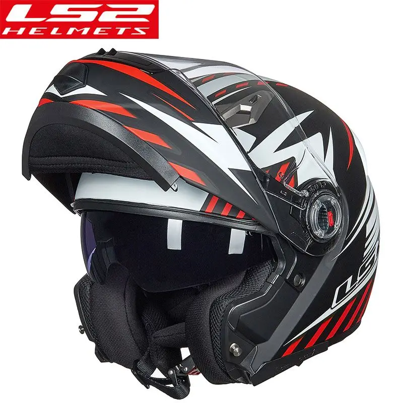 LS2 FF370 флип-ап мото rcycle шлем для мужчин и женщин двойной козырек с внутренним солнечным щитом LS2 управление модульные мото шлемы