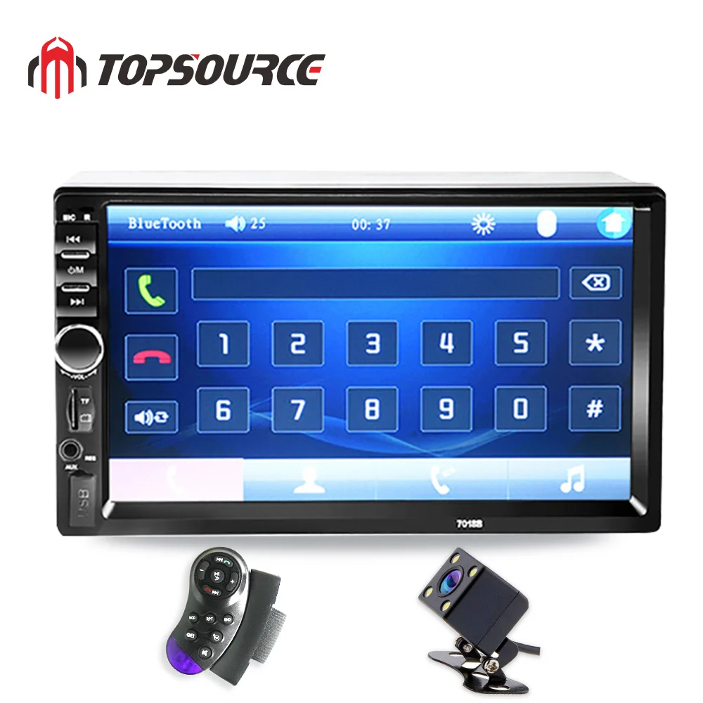 TOPSOURCE 7018B 7 дюймов Bluetooth аудио сенсорный экран автомобиля радио автомобиля аудио стерео автомобиля MP4 MP5 плеер USB поддержка для SD/MMC - Цвет: Control and 4 LED