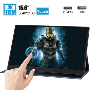 

15.6 4K USB 3.1 Type-C touch screen portable monitor 3840x2160 HDR IPS screen Display for Ps4 Switch Xbox Huawei Xiaomi iphone