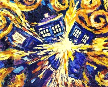 

JMINE Div 5D Doctor who Van Gogh Starry Night Full Diamond Painting cross stitch kits art artist 3D paint by diamonds