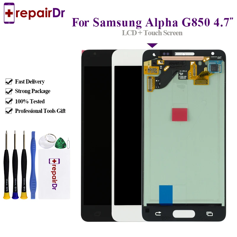 

AMOLED LCD For Samsung Galaxy Alpha G850 G850F G850M G850K LCD Display Touch Screen Digitizer Assembly For Samsung AlphaG850 Lcd