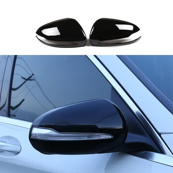 

Black ABS Right Drive Rearview Mirror Cover Trim for Mercedes Benz C E GLC S Class W205 W213