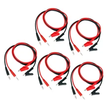 10 шт. Разъем типа "банан" к кабелю с зажимом типа "Аллигатор" набор проводов с проводом 15а 1 метр(черный+ красный