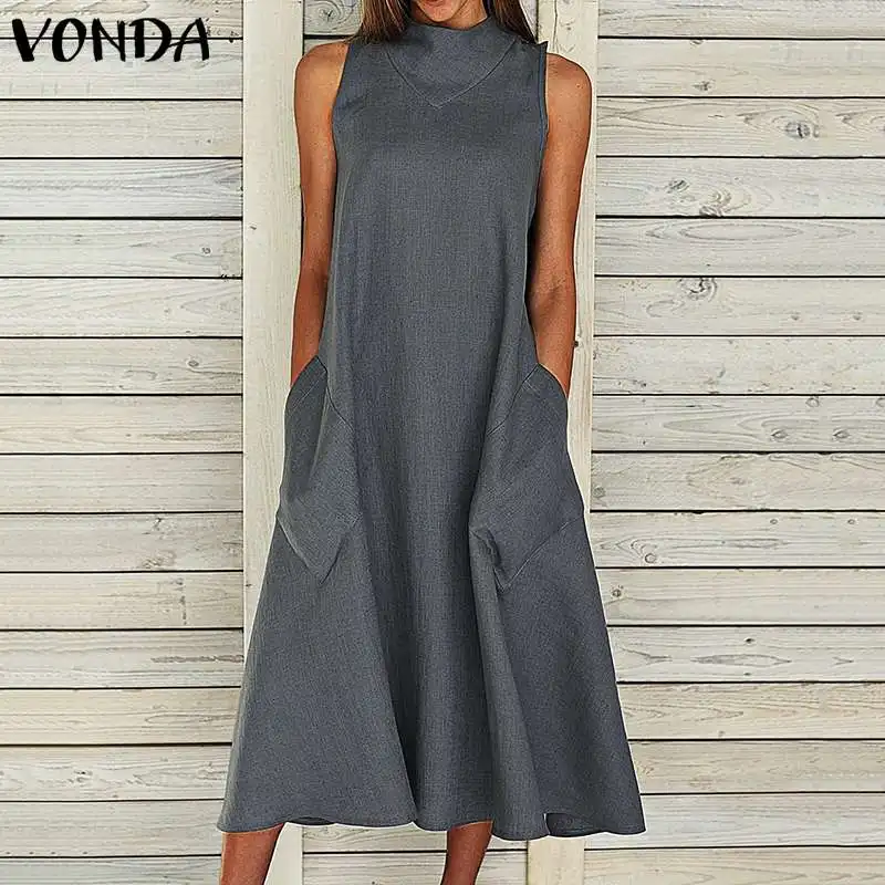 Платье VONDA женское длинное с круглым вырезом пикантный Повседневный