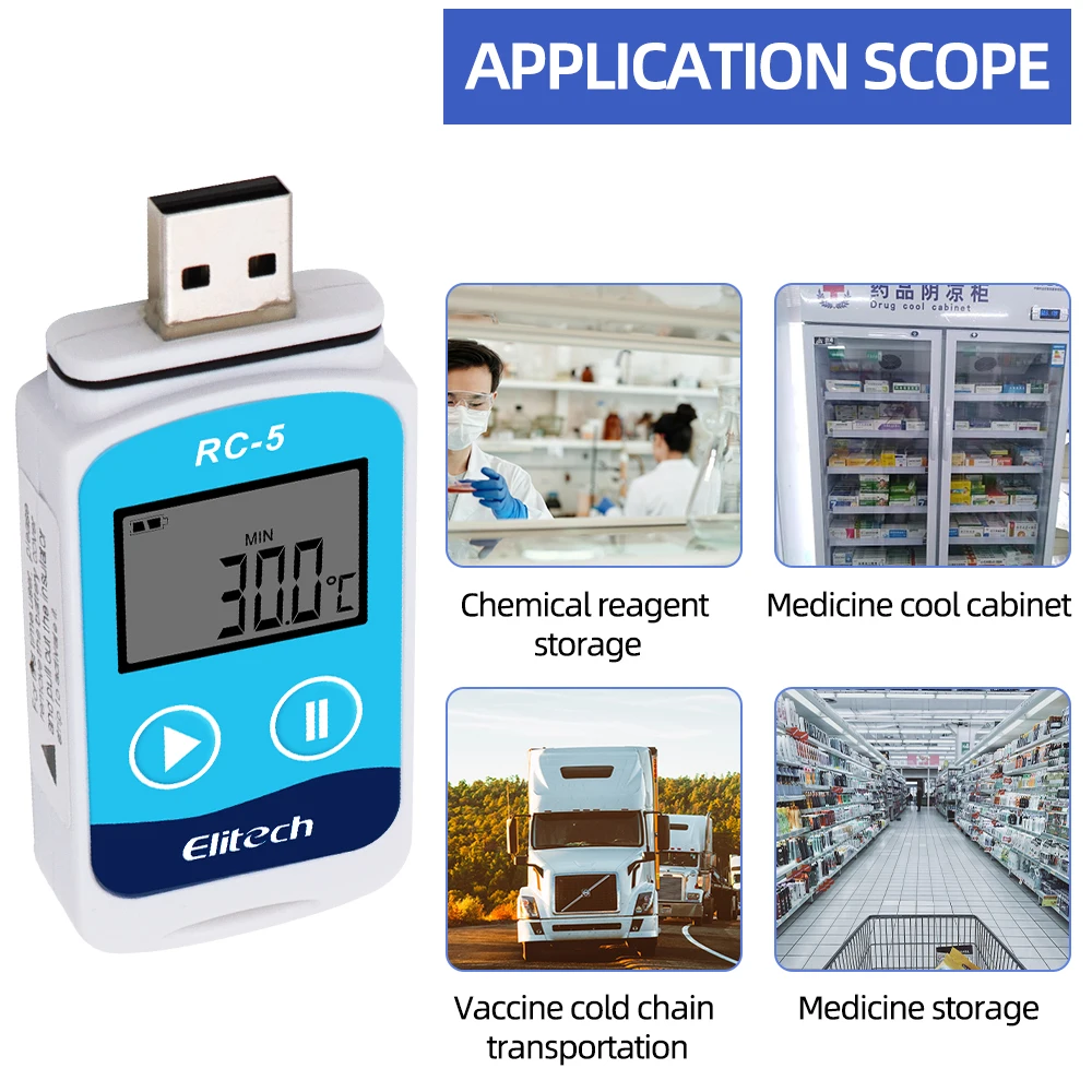 10 Pcs Datalogger High-precision Recorder for Warehouse Storage