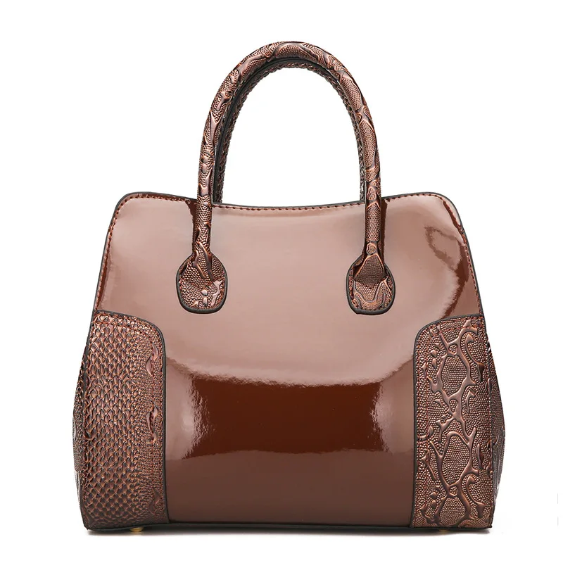

Korean-style Versatile 2018 Spring New Style Patent Leather Women's Bag Sequin Europe And America Women's Fashion Handbag Should
