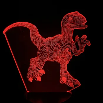 

3d Lamp Decoration Color Changing Jurassic Park Dinosaur Velociraptor Pretty Awesome Present for Children Led Night Light Lamp