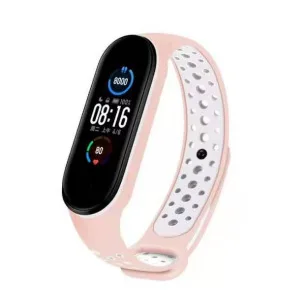 For Mi Band 6 5 4 strap sport Silicone watch wrist Bracelet miband 6 5 accessories bracelet smart strap for Xiaomi mi band 3 4 5 Pink white 2