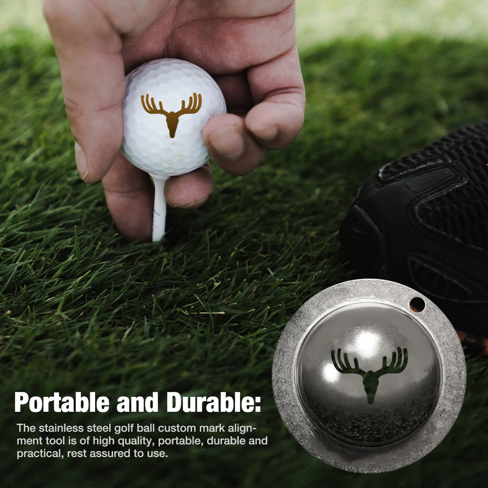 Golf Ball Liner Golf Ball Drawing Alignment Stencils Marking Tool Golf Marker Drawer Stainless Steel DIY Tool Golf Alignment Too 3