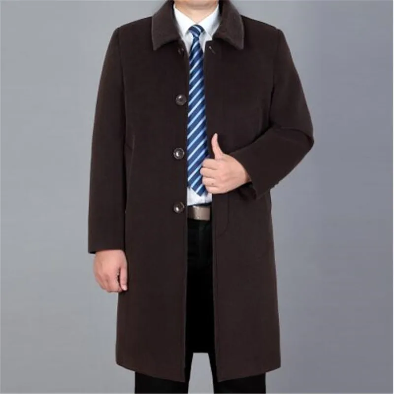 Thicken Long Mens Woolen Coat 50% Off Men' s Wool Jacket Winter Casual Warm Cashmere Clothing Plus Size 5XL 6XL