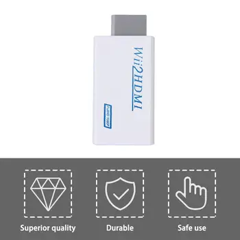 

White Plastic For Wii to HDMI Wii2HDMI Adapter Converter Full HD 1080P Output Upscaling 3.5mm Audio Video Output Newest