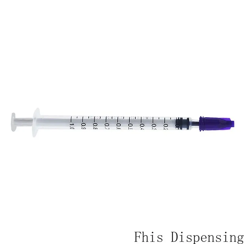 Dispensing Syringes 1cc 1ml Plastic with Tip Purple Cap Pack of 100 | Строительство и ремонт