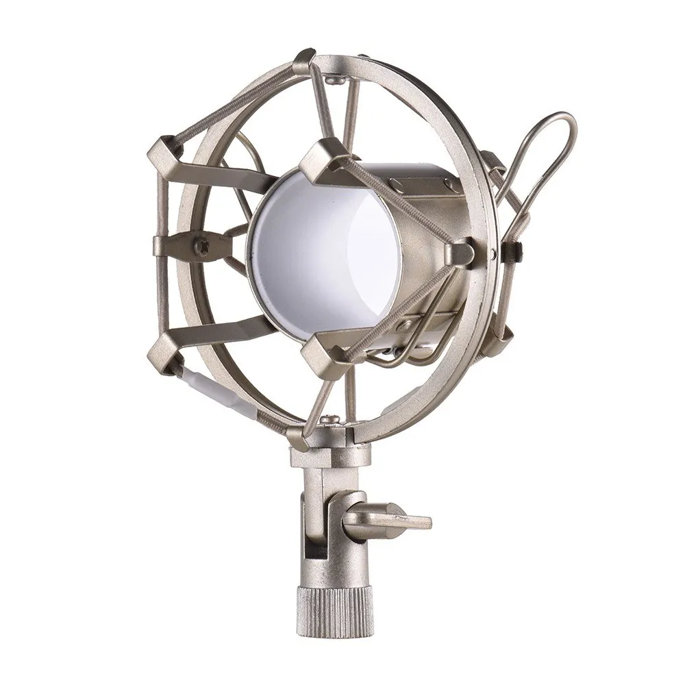 Univerdal конденсаторный микрофон Shock Mount держатель кронштейн антивибрационный для On-line вещания студия музыкальная запись - Цвет: Серый