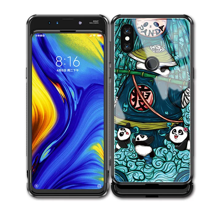 shoushouguobao Для xiaomi mi x 3 Чехол стеклянные цилиндры Обложка с рисунком Китай стиль закаленное ударопрочный чехол для телефона xiaomi mi x3 mi x 3 shell - Цвет: shoushouguobao