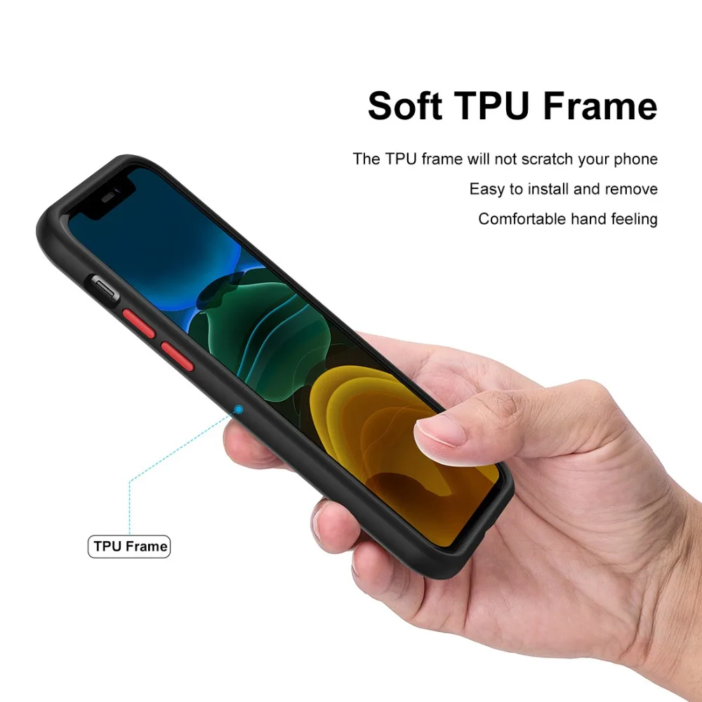 Ультратонкий Прозрачный чехол для iPhone 11 PC задняя панель TPU рамка устойчивый к царапинам чехол Защитный чехол для iPhone 11 6,1 дюймов