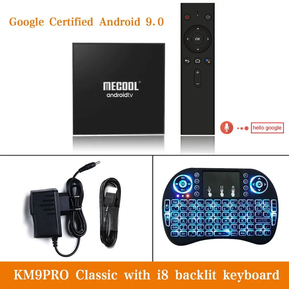 MECOOL KM9 PRO Android 9,0 ТВ приставка Amlogic S905X2 4G DDR4 32G rom 4K Google сертифицированная Android 9 A ТВ Смарт ТВ приставка Голосовое управление - Цвет: KM9 PRO 2G 16Gi8