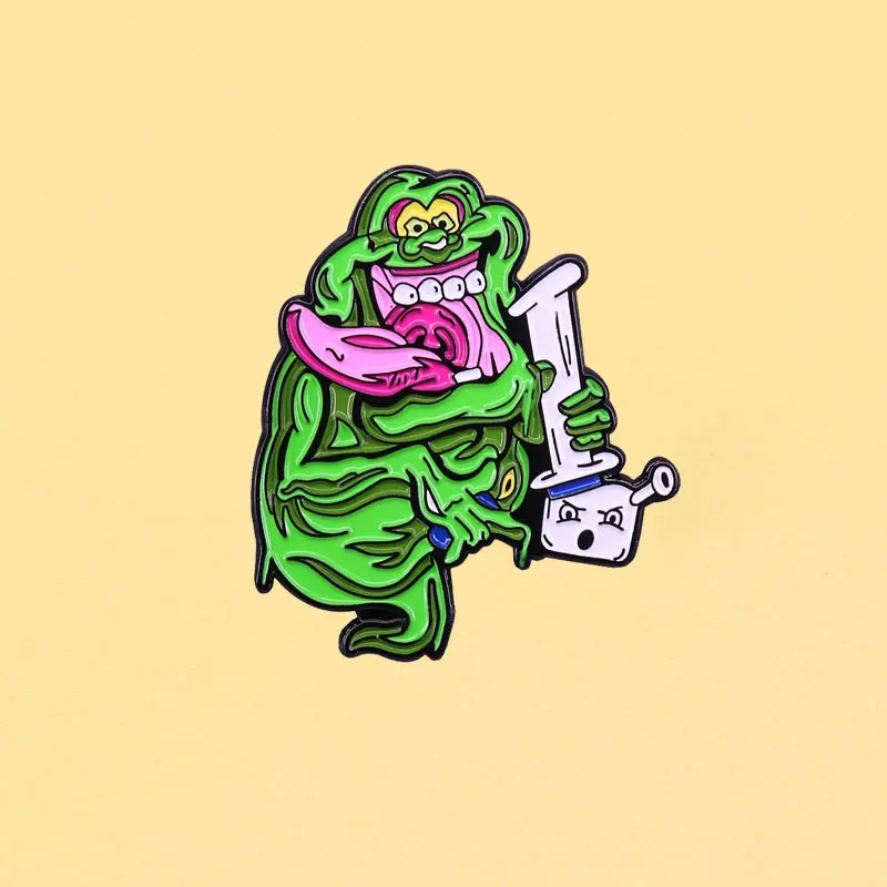 Заколки Ghostbusters Slyme с эмалью для мужчин и женщин металлические брошка мультфильм