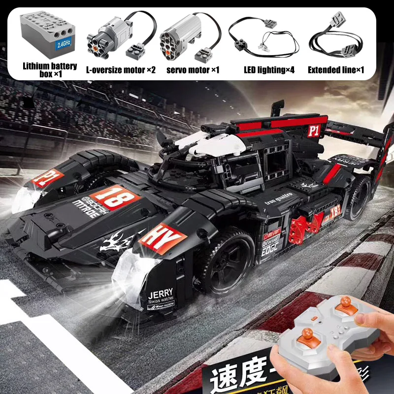

DHL Technic Cars Model Toys The MOC Black R18 Speed Race Motor Car Set Assembly Car Model Kids Christmas Toys Building Blocks