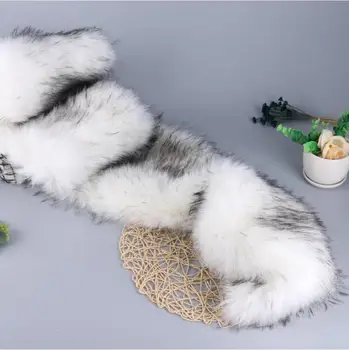 

White With A Little Black Artificial Plush Raccoon Faux Fur Mink-like Fabric DIY Hat Shoes Coat Collar Vest Pillow Toy