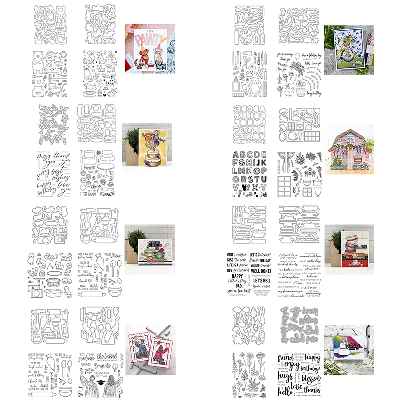 QWELL металлические Вырубные штампы с прозрачными штампами, трафарет, искусство, готовка, наилучшие пожелания, слова, счастливая жизнь, тема «сделай сам», скрапбукинг