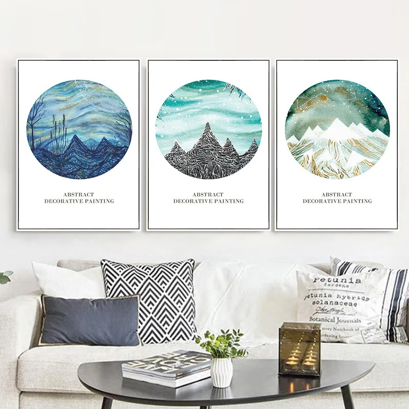 

Factory Direct Foreign Trade Explosion Models Northern European-Style Abstract Lines Scenery Mural Paintings Frameless Decorativ
