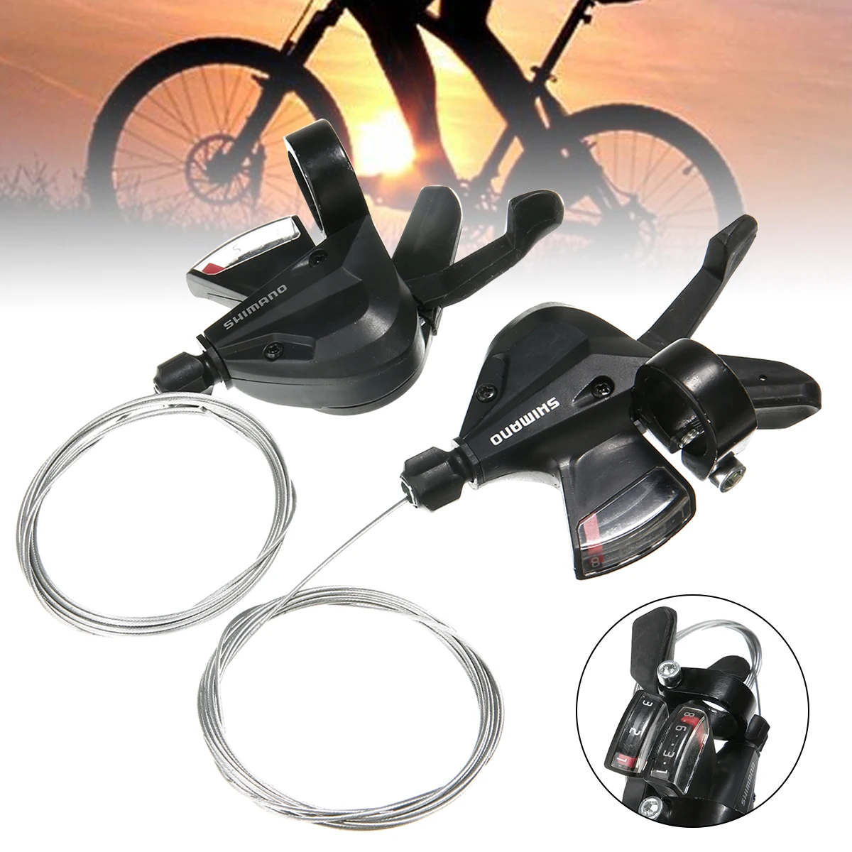 Best Pair High Quality Derailleur Conjoined DIP Shift Lever amp; Brake Lever Left 3 Speed Right 7 Speed Mountain Bike 24 Speed Shifter