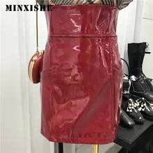 Красное вино обёрточная блестящая короткая юбка сексуальные весенние женские вечерние modis облегающие мини прочные юбки корейские женские юбки с высокой талией