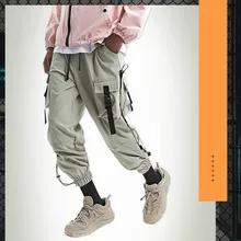Original Trend Casual Pants Men's Autumn on The New Side Multi-pocket Oxford Retractable Decorative Cargo Pants