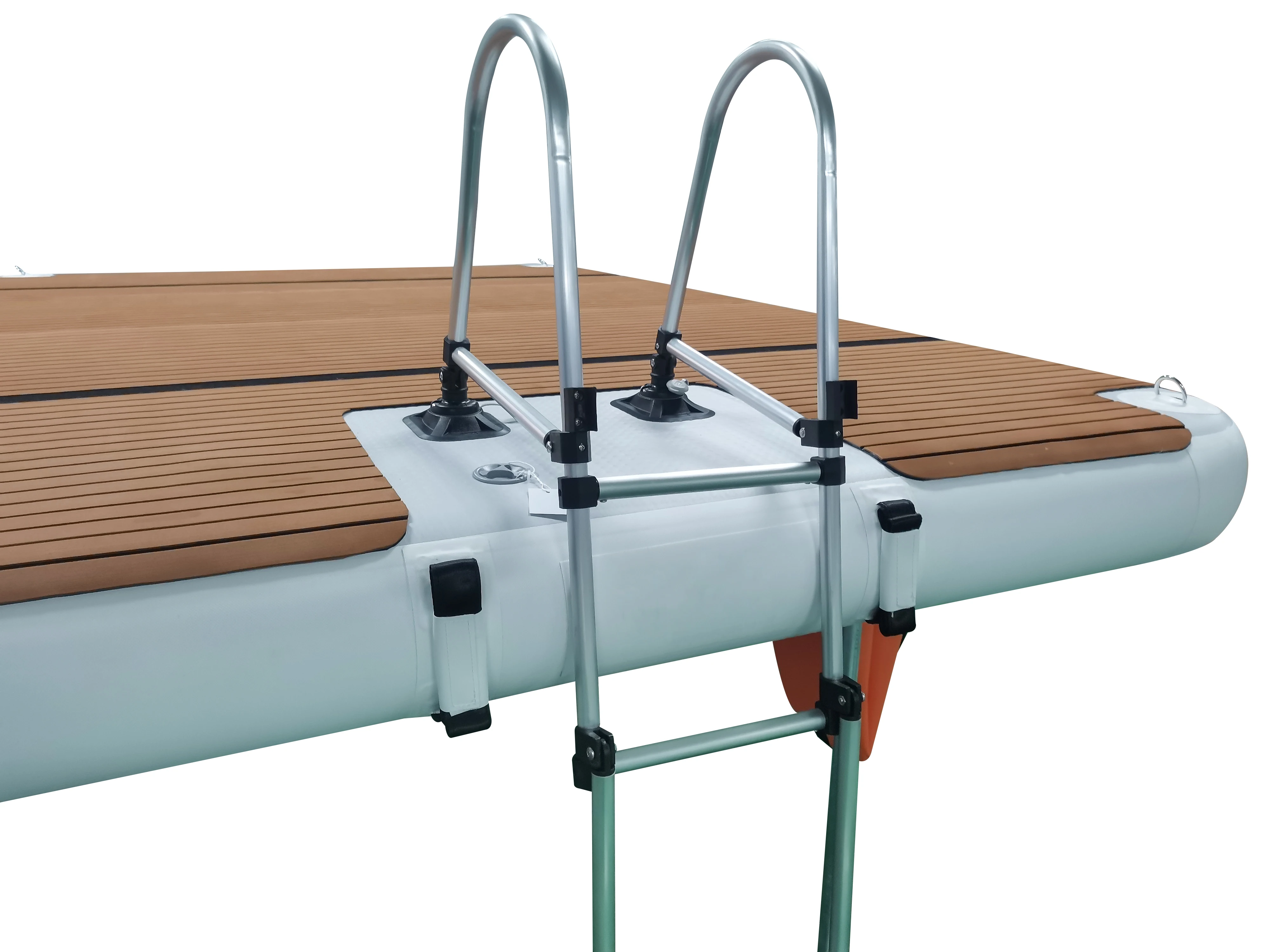 Drop Stitch PVC Inflatable Swim Platform Boat Floating Dock With Steel Ladder water floating platform Mat for sale 2