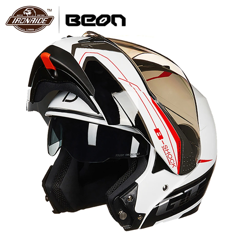BEON мотоциклетный шлем Filp Up Casco Moto rbike Capacete двойной козырек для мотокросса езды