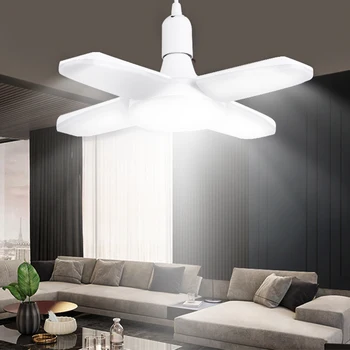 

220V Led Light Bulb E27 Led Bulbs Folding Fan Blades Bulbs Super Power 45W 60W Led Lamps for Home Garage Warehouse lampada led