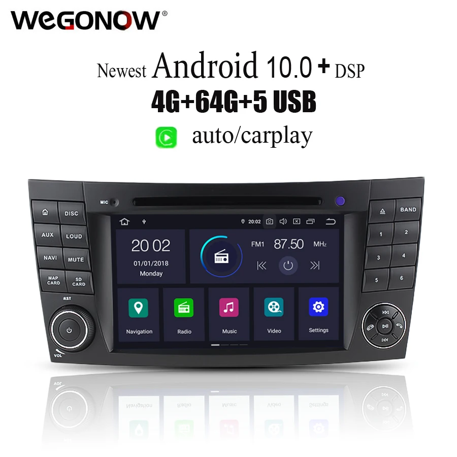 DSP PX6 IPS Android 10 4 ГБ ОЗУ 64 Гб 6 ядерный автомобильный DVD плеер GPS карта RDS радио Bluetooth 2
