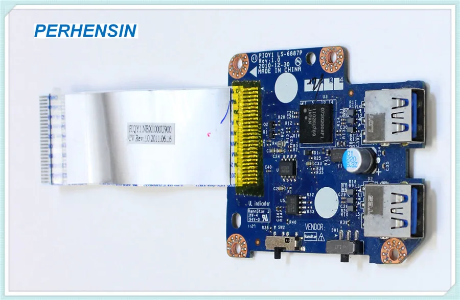 

for Lenovo IdeaPad Y570 Dual USB Port Board LS-6887P Genuine with Ribbon Cable