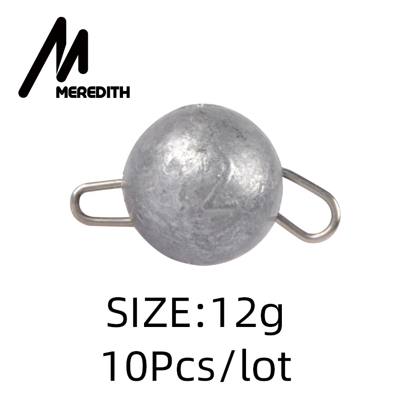 12g MEREDITH, 10 шт./лот, 2 г, 4 г, 6 г, 8 г, 10 г, 12 г, 14 г, 16 г, 18 г, свинцовая головка для глубоководной пули, Мягкая приманка, Техасские рыболовные снасти - Цвет: 12g