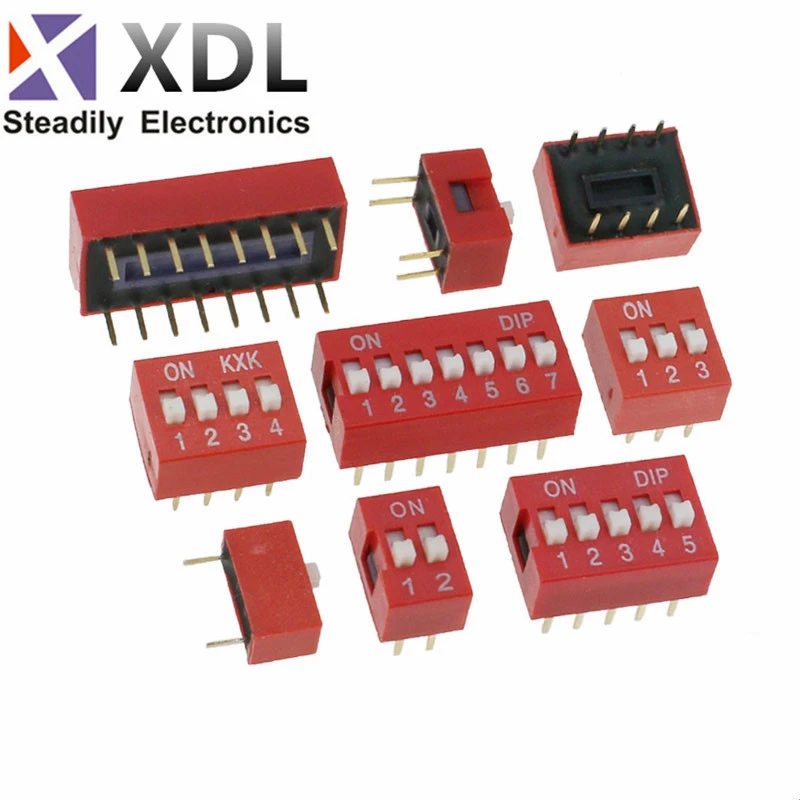 10Pcs Red 2.54mm Pitch Switch Ways Slide Type DIP 12 position 10Pcs Red 2.54mm Pitch Switch Ways Slide Type DIP 12 position