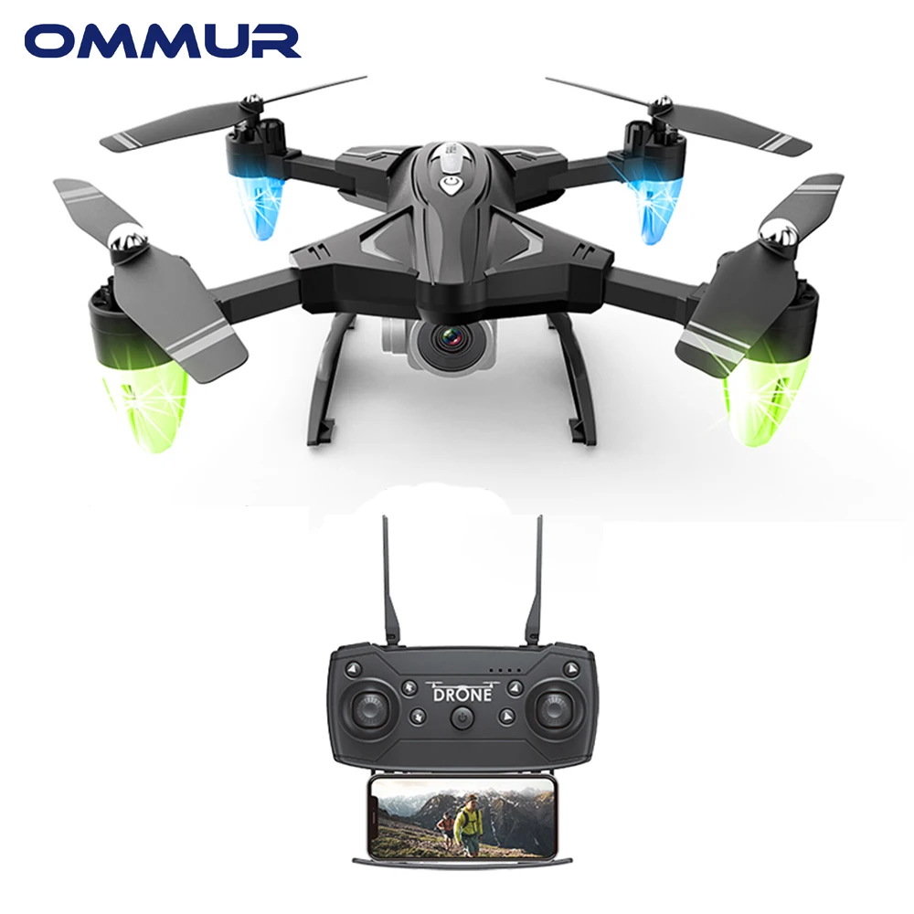 $30 OMMUR F69 PRO Drone long Fly time 24GHz WIFI HD Wide angle 1080P camera app control Intelligent Co