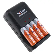4個pkcell aa充電式バッテリー1.6v 1.9v 2500mWhはnizn batteria充電器4スロット充電2スロット4スロットaa aaa eu米国のプラグイン