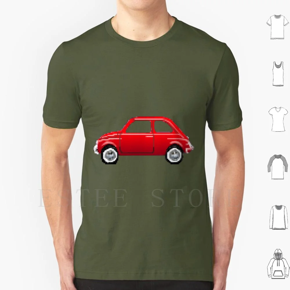 Pixelart Fiat 500 Old Timer T Shirt Stampa Cotton Pixel Pixelart Fiat 500 Car Cars Auto Old Elastiche Old Abarth Topolino Five Secolo