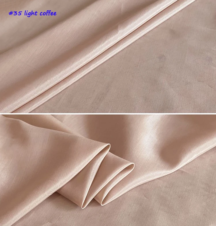 Luxurious Pure White Silk-Cotton Fabric for Dress Linings - Lightweight & Soft