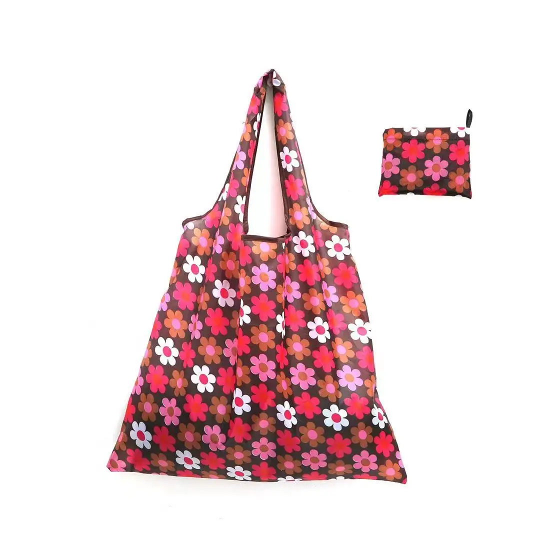 Reusable thick supermarket shopping bag Fashion print Oxford fabric tote large foldable grocery bag 3