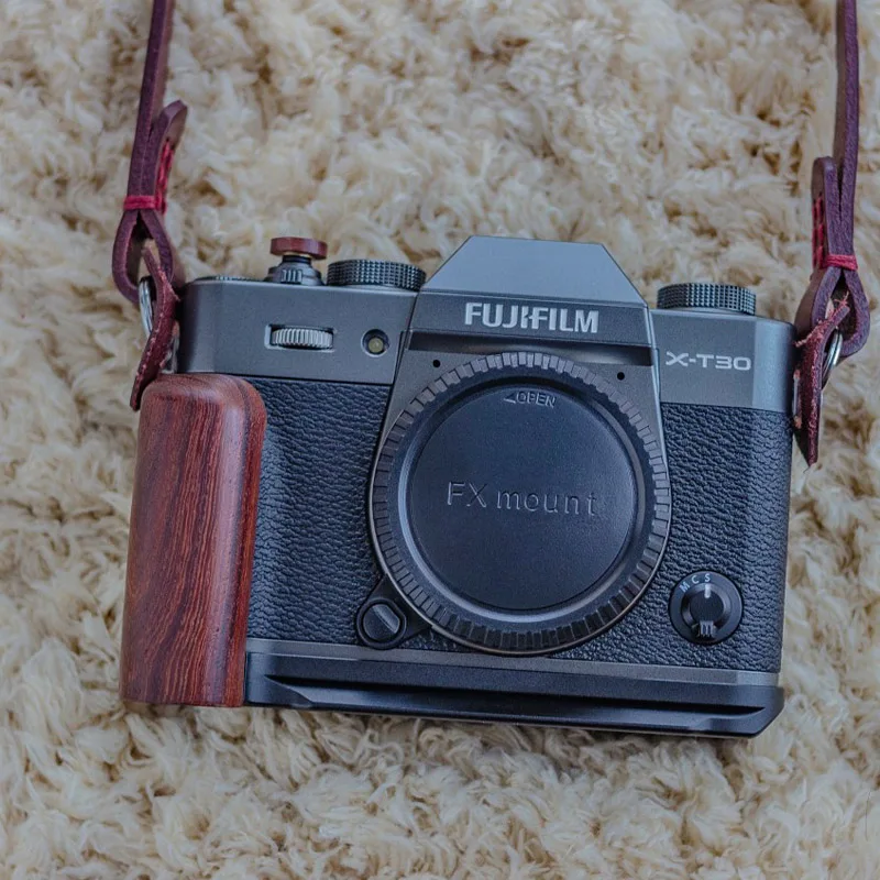 Per Fuji Xt30 Fujifilm X-T30 Staffa Piastra Impugnatura In Legno Con Alluminio Staffa Piastra Di Base