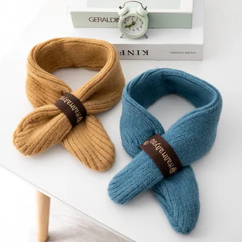 

Winter baby scarf boys cross scarf winter and autumn knitted warm girls collar children scarf trend
