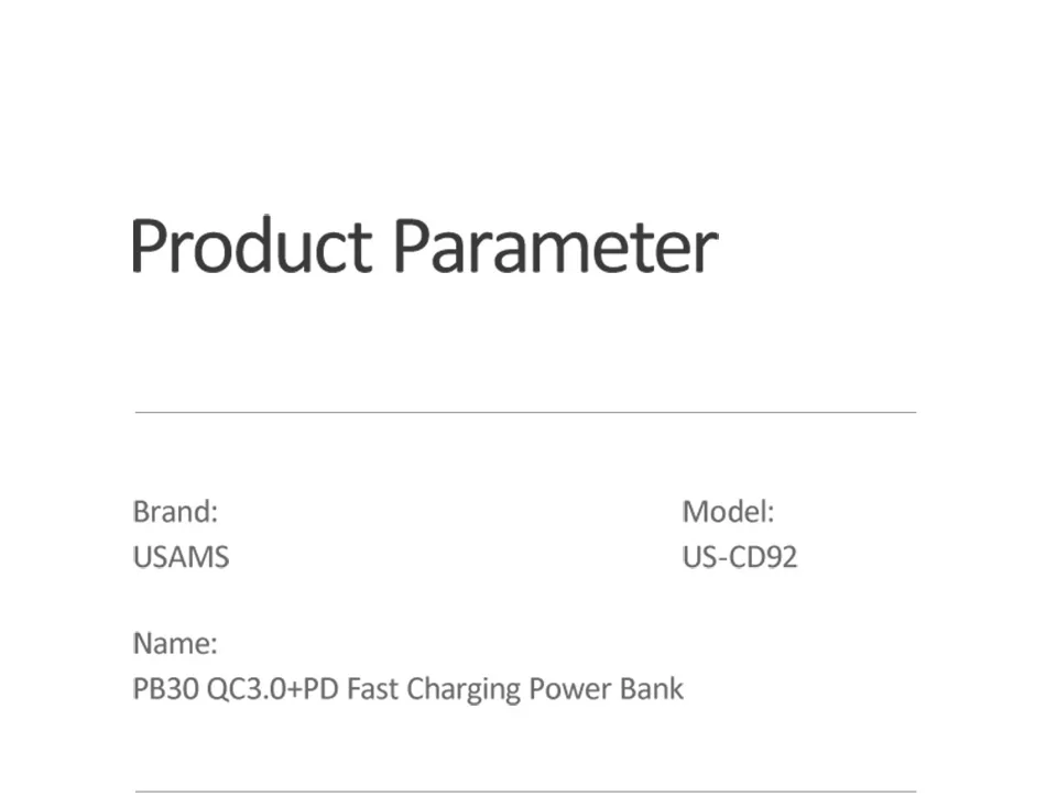 Quick charge power Bank, USAMS 10000 мАч PD Быстрая зарядка power Bank QC 3,0 power Bank type C USB зарядное устройство для iPhone Xiaomi 9 samsung